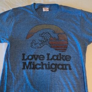Blue 'Love Lake Michigan' Graphic T-Shirt